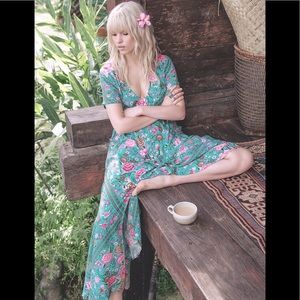 SPELL BABUSHKA GOWN TURQUOISE